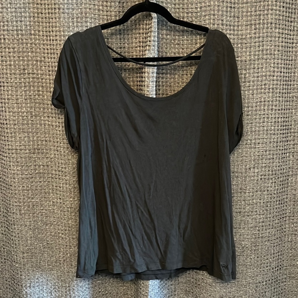 Open Back PINK scoop neck T-Shirt